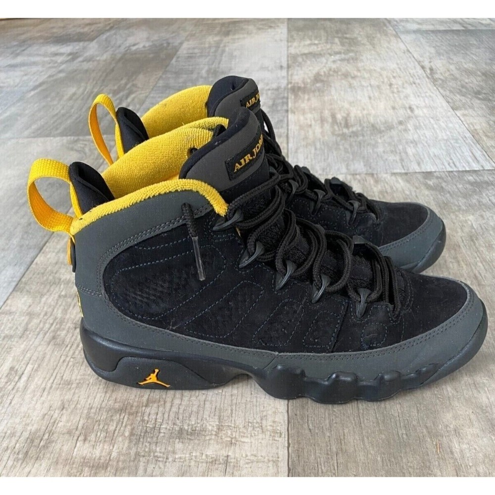 Nike Air Jordan 9 Retro GS 'Dark Charcoal Univ Gold'  302359-070  Youth Size 5